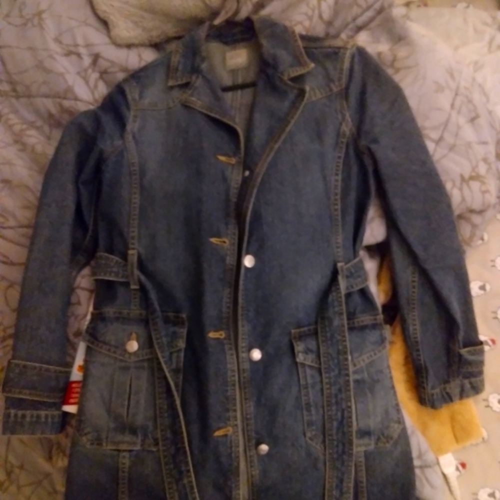 Esprit Blue Jean Trench Coat Size 2